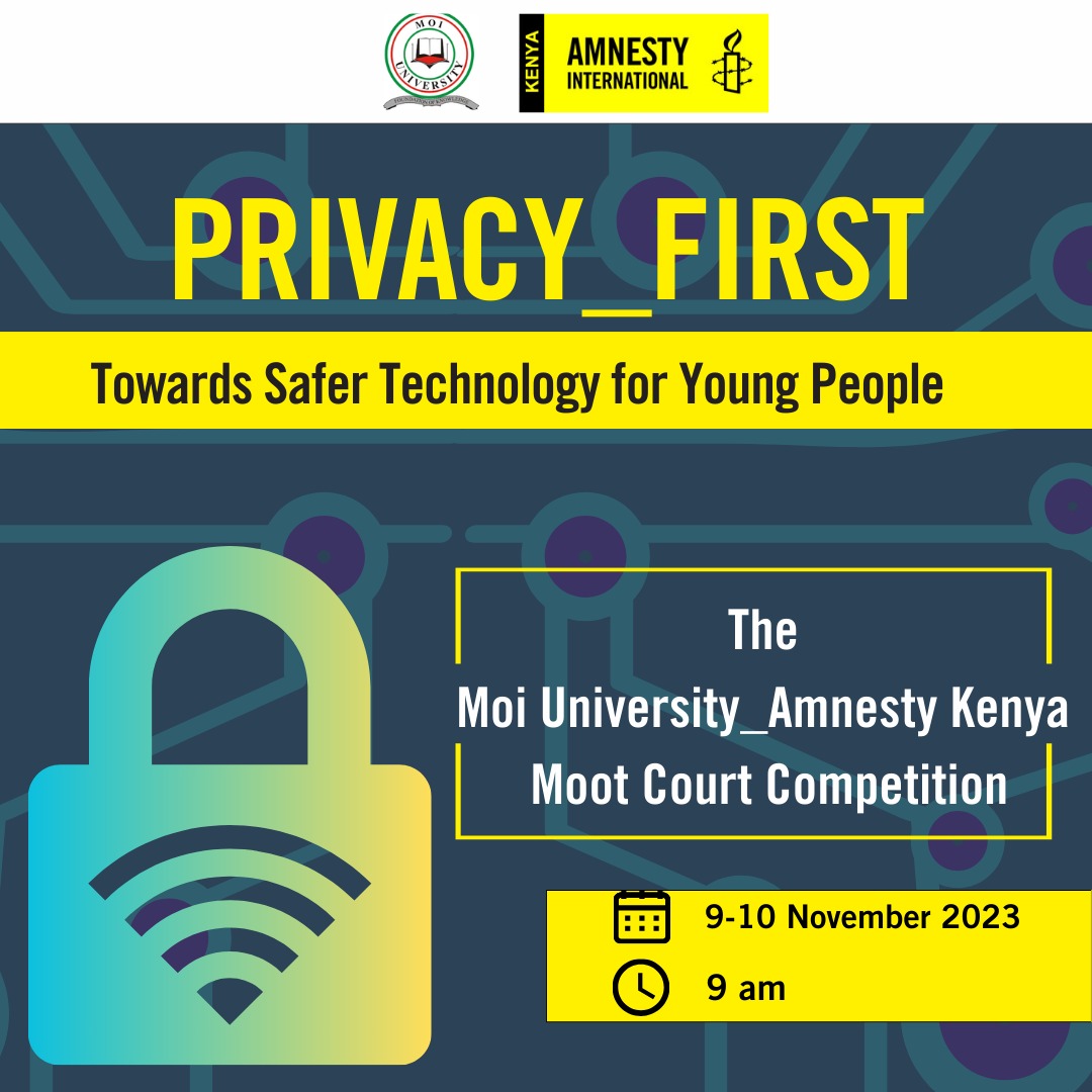 Linda_Data's tweet photo. 1/2 . 🎉👏🏼 This month, we will join @AmnestyKenya ⚖️ on their mission to campaign for safer technologies 🤖📱 for young Kenyans through the Privacy First Moot Court competition 👩🏽⚖️ on 9th November at Moi University.
#PrivacyFirstKE #PrivacyFirst2023 https://t.co/hgvtHFZOBX