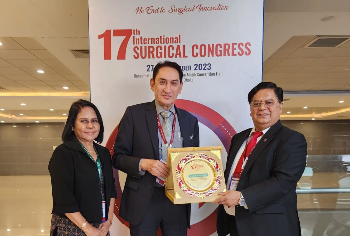 prof_skhanna's tweet photo. My sincere thanks to "The Society of surgeons of Bangladesh” inviting  me  to the "17 th International conference" and it was my pleasure to be a part of your meet as Guest Speaker .It was nice to be back to your country after I had first operated in birdem Hospital Dhaka in 2003 https://t.co/H9T1DJf03Q