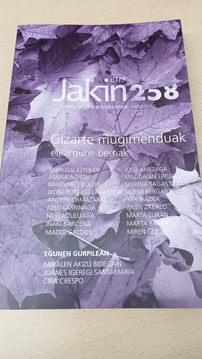 📢<a href="/jakin_eus/">Jakin</a> aldizkariaren azken alean EHko gizarte mugimenduen arteko aliantzak aztergai, <a href="/upvehu/">UPV/EHU</a>-ko AFIT antropologia feminista, <a href="/ParteHartuzEHU/">Parte Hartuz</a>, <a href="/NORikertaldea/">NOR ikerketa taldea</a> eta Ekopol ikerketa-taldeen proiektu baten harira 👇🏽

jakin.eus/albisteak/jaki…

#KomunitateakEhunduz