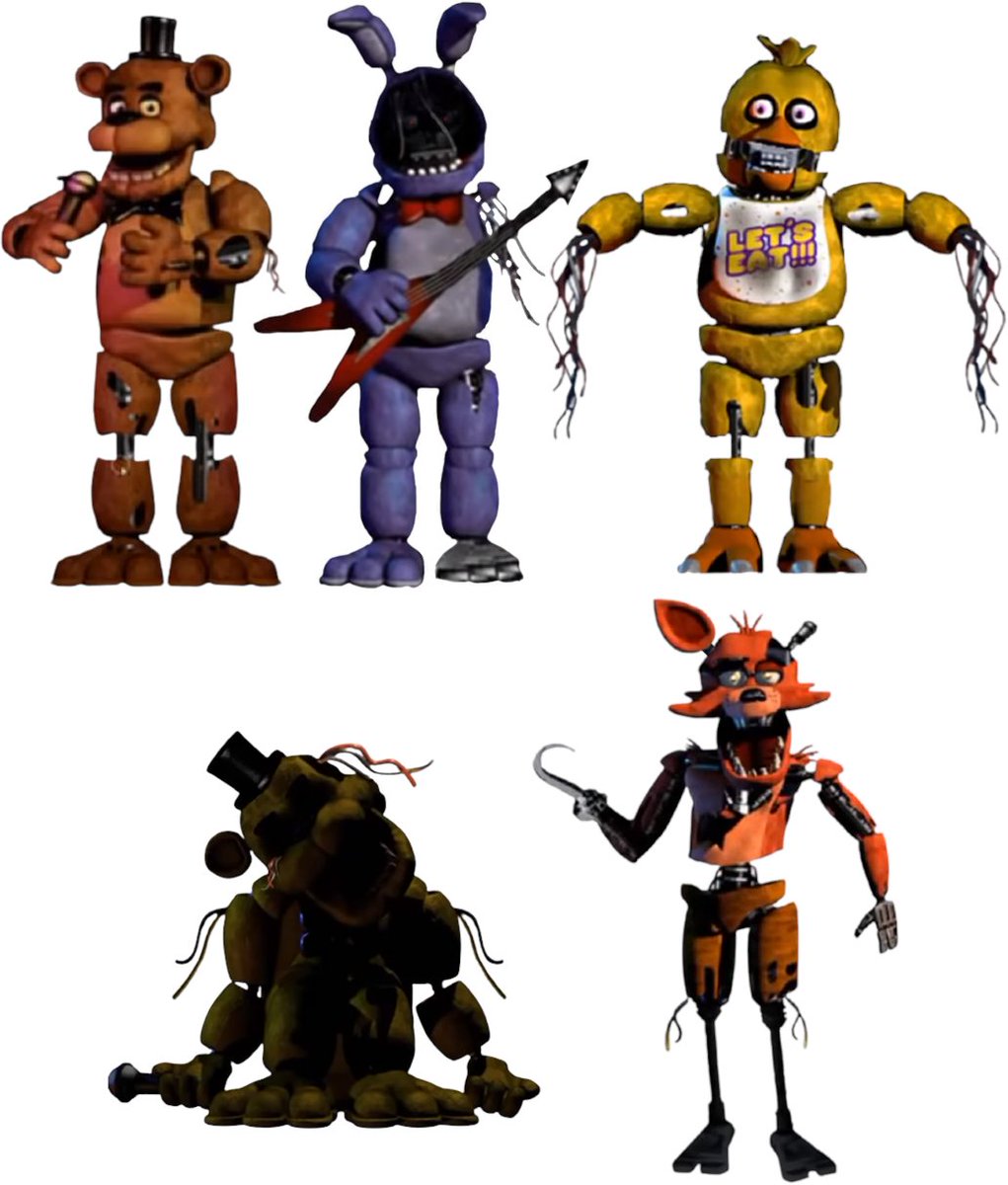 Mini Shypley on X: my biggest fear regarding a potential fnaf 2 movie is  that the withered animatronics will be in it but they'll just look like  this  / X