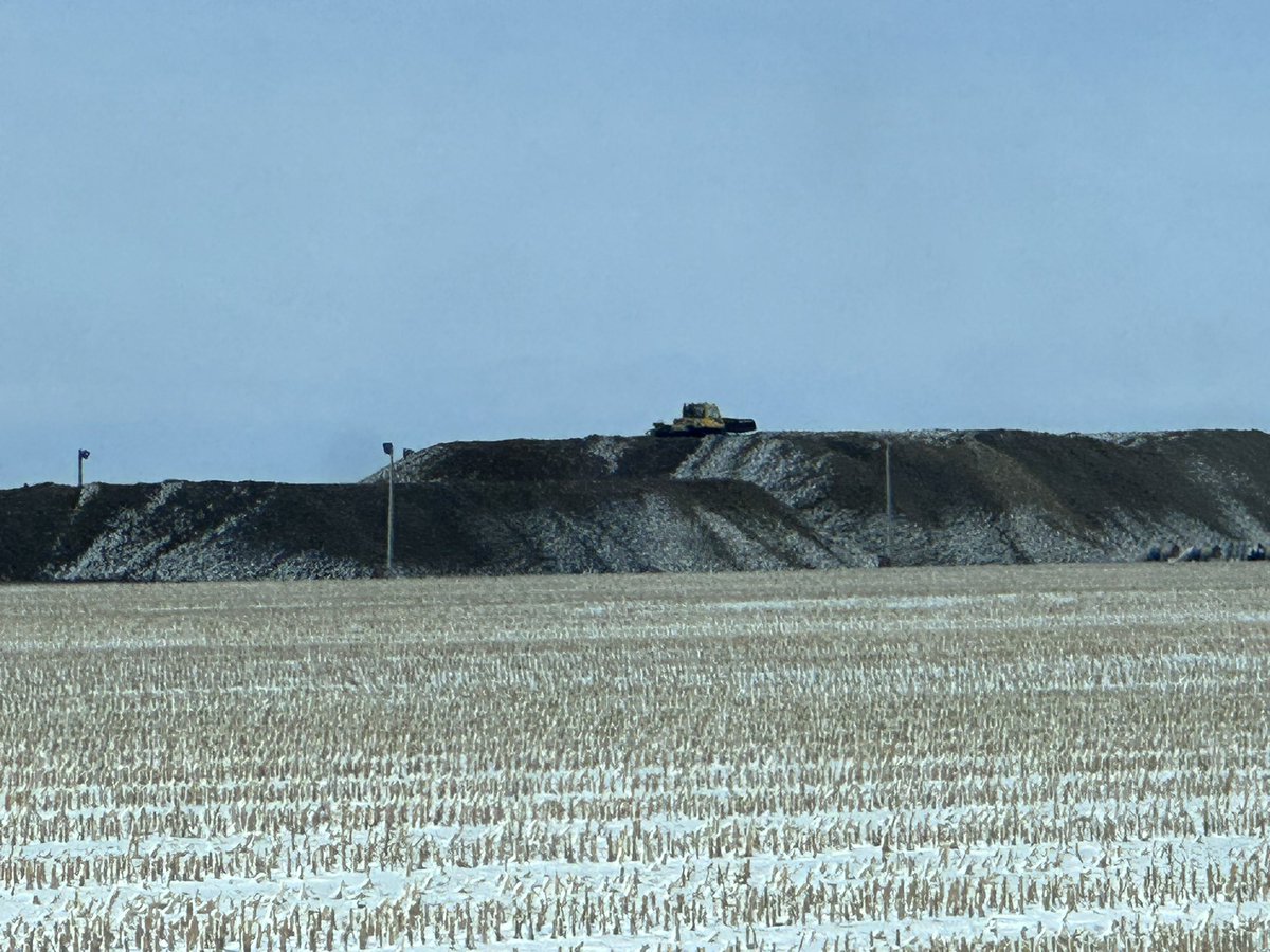 #snowmobile trail groomer leveling the #sugarbeet piles for <a href="/CrystalSugarCo/">Crystal Sugar Co.</a> at the Perly piler earlier this week. #agx #agtwitter #harvest23