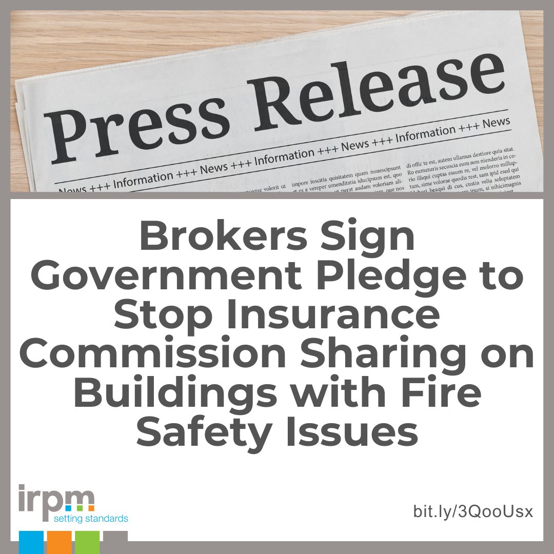IRPMONLINE's tweet photo. Brokers Sign Government Pledge to Stop Insurance Commission Sharing on Buildings with Fire Safety Issues

Read more here: https://t.co/Qdh1JSusDs

#News #Insurance #Buildings #FireSafety #BuildingsInsurance #PropertyManagement https://t.co/40DyVMbJgh