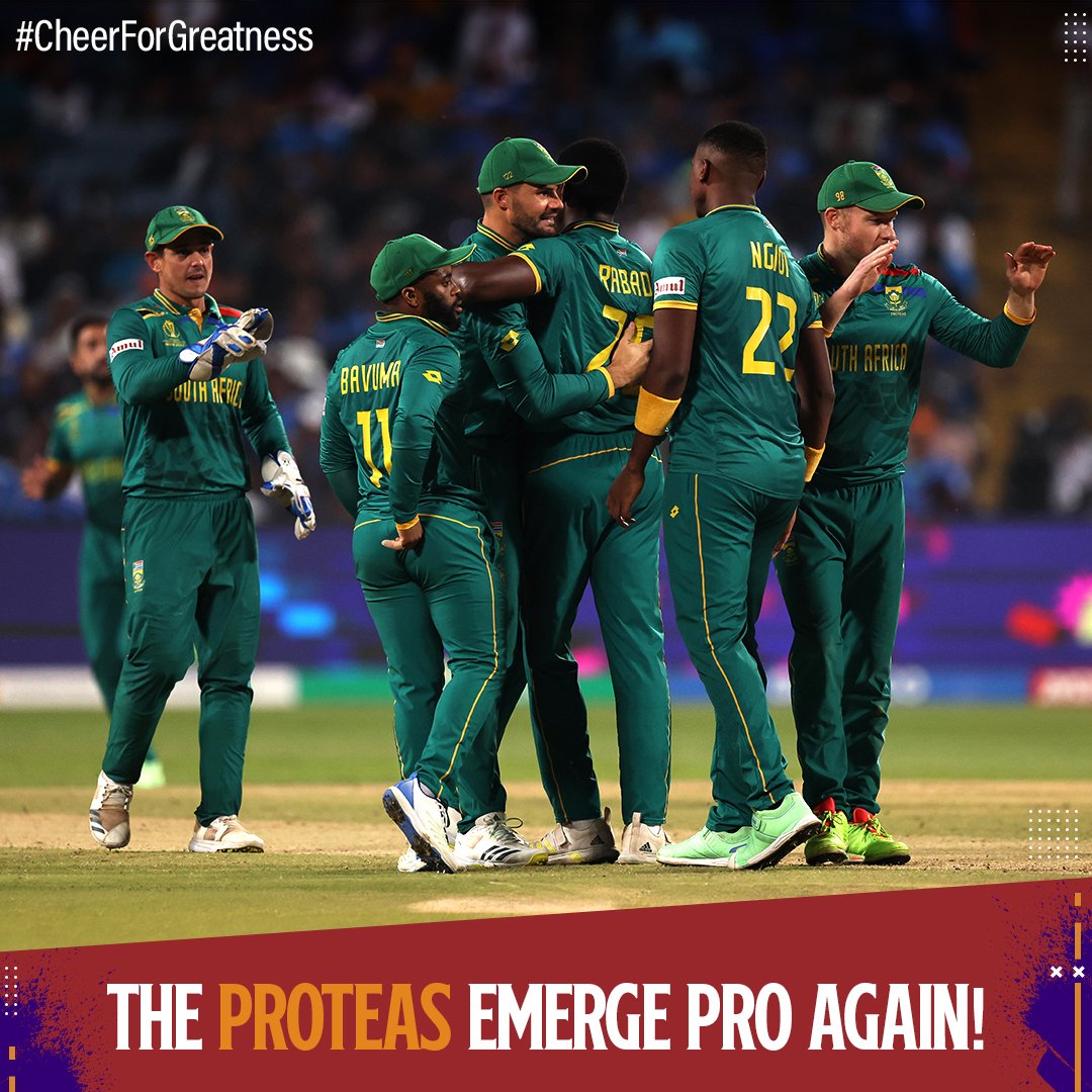 MyIndusIndBank's tweet photo. The Kiwis stay grounded against the Proteas by 190 runs.
#CheerForGreatness #CWC23 #NZvsSA https://t.co/VclUK65XIY