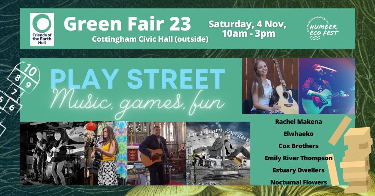 johncoxmusic's tweet image. Really looking forward to playing at the Hull Friends of The Earth ‘Green Fair 23’ this Saturday morning - part of the magnificent @HumberEcoFest events happening right now. We’ll be on at 11.30am 🌱🎶👌XX 

#humberecofest #friendsoftheearth #friendsoftheearthhull #coxbroshull