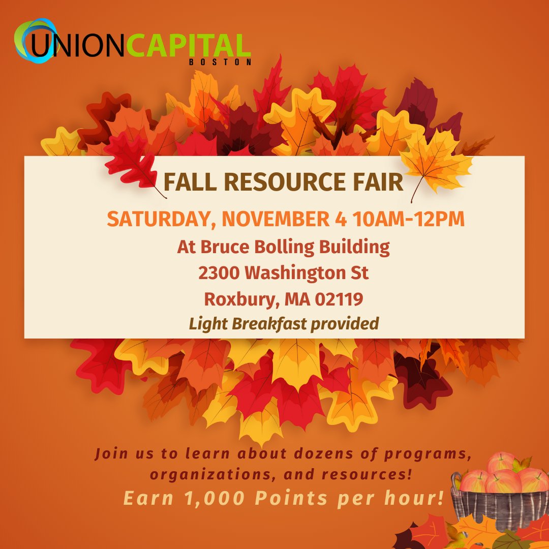 Boston Builds Credit will be sharing resources at the <a href="/UCBoston/">Union Capital Boston</a>  Fall Resource Fair this Saturday at 10am. Join us and learn more about how to approach credit building.

Location: Bruce Bolling Building | 2300 Washington St, Roxbury, MA | 10am -12pm