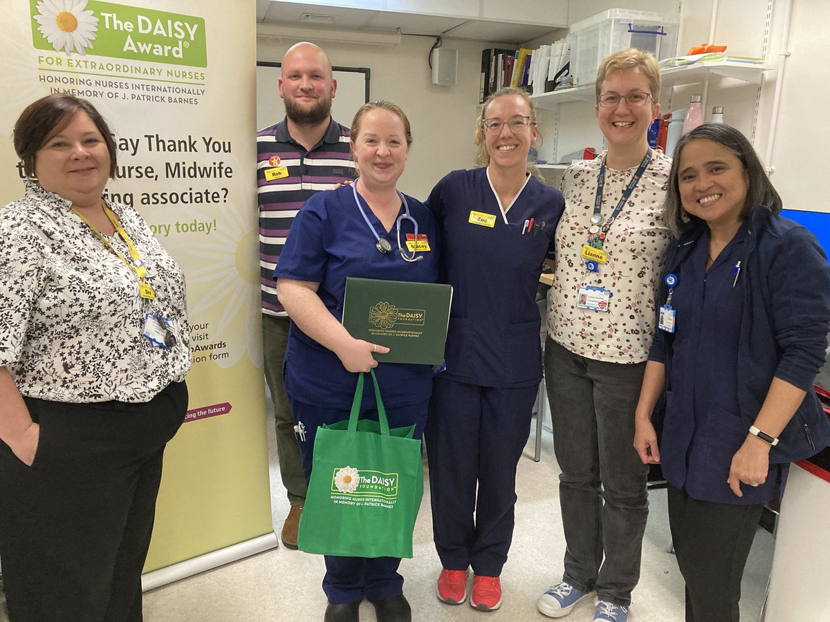 Congratulations to Stacey one of our PD ED nurses nominated and chosen as one of our Daisy award winners. congratulations and Well done.@lornawilko @SzewczykAlison @d03182 @clinedFHFT @LGeddesEM