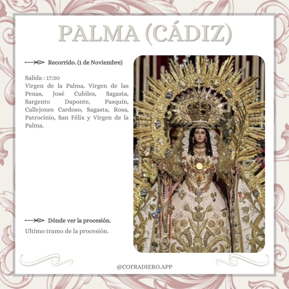 CÁDIZ | Hoy viviremos la procesión de la Virgen de la Palma. 

#cadizcofradiera #ELCOFRADIERO #TDSCofrade