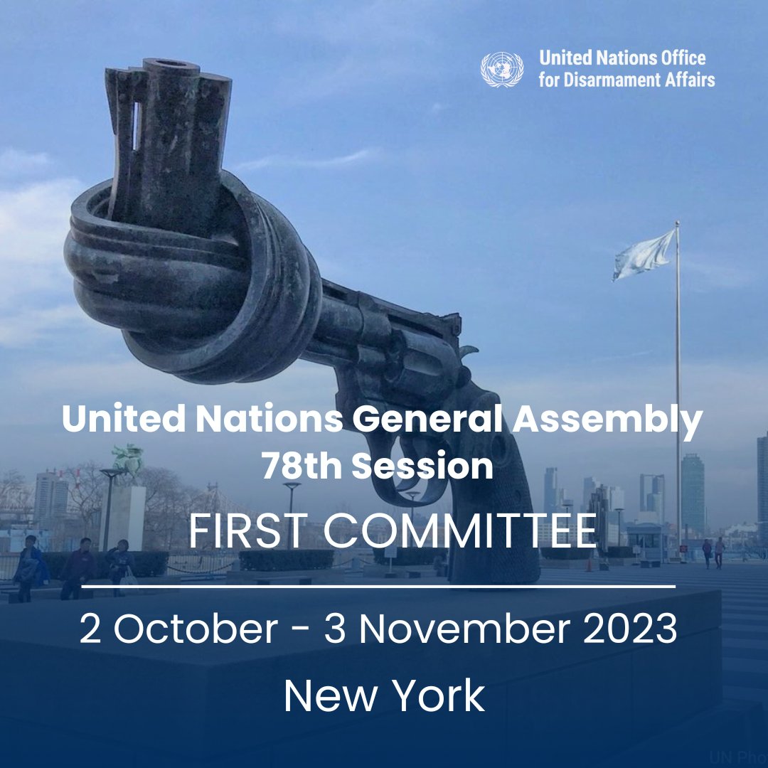 UN_Disarmament's tweet photo. Today, the #UNGA78 #FirstCommittee adopted a new instrument: The Global Framework for Through-life Conventional Ammunition Management.
This is a crucial step towards saving lives and achieving lasting peace, security and sustainable development. https://t.co/adRu9K3UzO