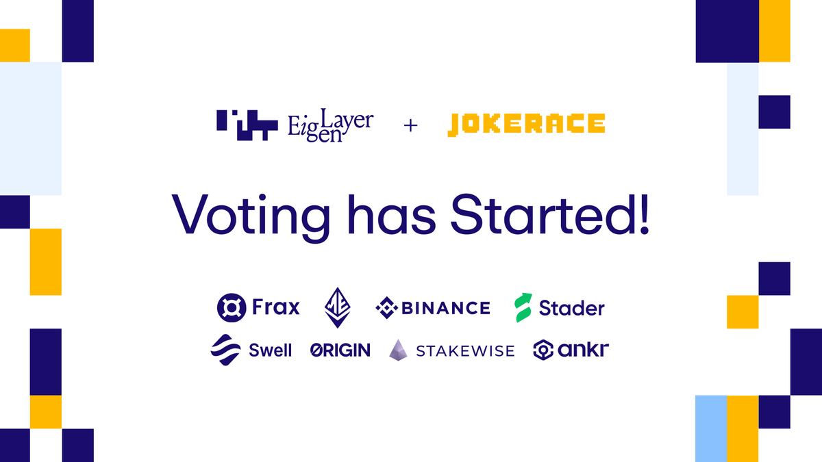 The voting period for the EigenLayer LST contest is now open!

From now until Nov 8th, 12pm EST, whitelisted addresses can cast their allocated votes for their favorite proposals.

Don't miss your chance to vote!

Mantle:
bit.ly/45WNQgq

Mainnet:
bit.ly/3tXJcS0