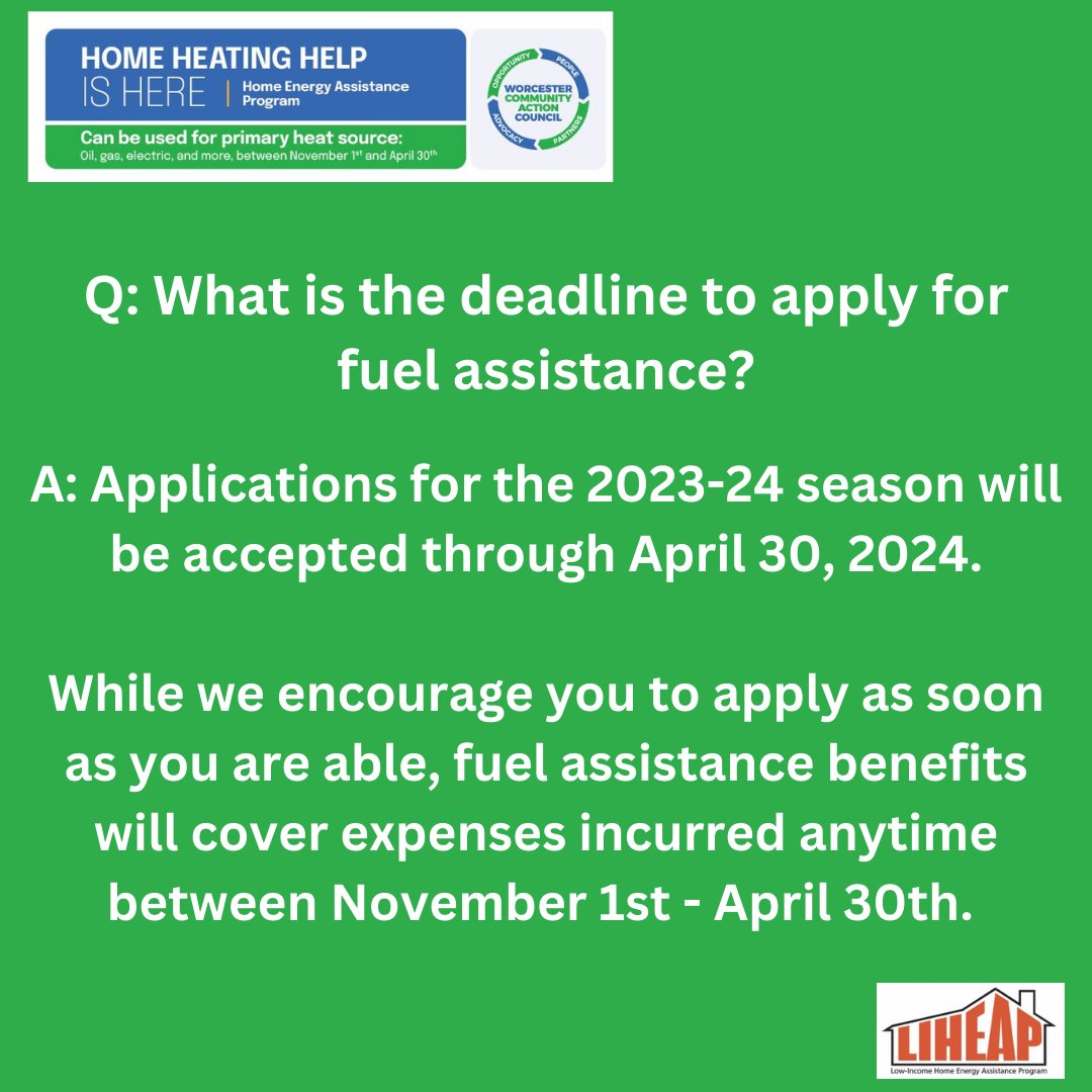 WCACinfo's tweet image. In honor of Fuel Assistance&apos;s Opening Day today, we share a quick Q&amp;amp;A on some commonly asked questions. Learn more at WCAC.net/fuel-assistance #HomeHeatingHelpIsHere #HeatingHelpMA