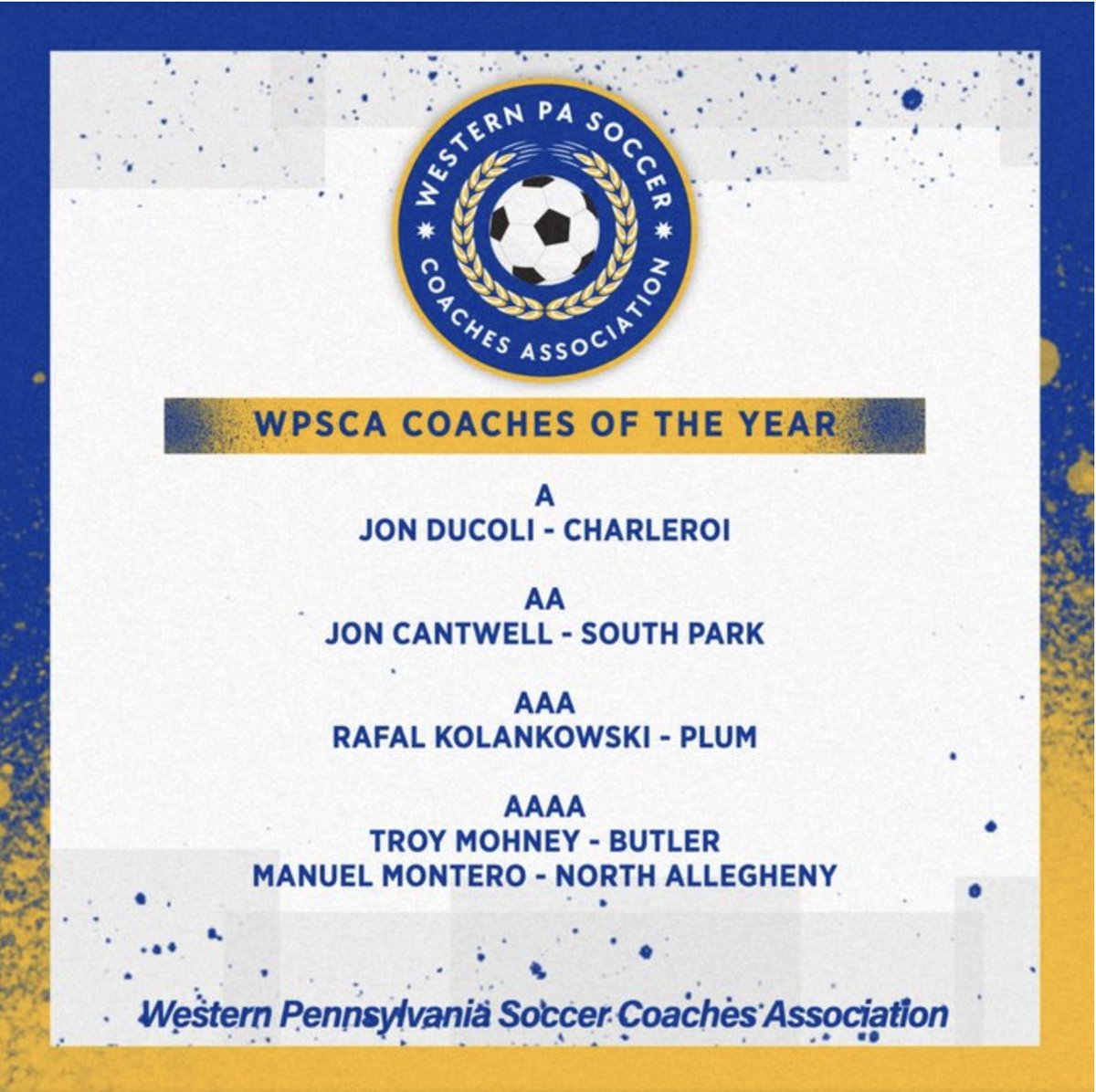 North Allegheny Boys Soccer (NABS) (@nasoccer1968) on Twitter photo <a href="/NASoccer1968/">North Allegheny Boys Soccer (NABS)</a> is very pleased that head coach Manuel Montero has shared WPSCA 4A Coach of the Year honors! In just his second season, Coach Montero is already seeing his vision for the future of our program take shape! <a href="/NATigerAthletic/">NATigers</a> <a href="/pghsoccernow/">Pittsburgh Soccer Now</a> <a href="/TribLiveHSSN/">TribLive HSSN</a> <a href="/HoundsAcademy/">The Riverhounds Academy</a> <a href="/NASoccer1968/">North Allegheny Boys Soccer (NABS)</a> is very pleased that head coach Manuel Montero has shared WPSCA 4A Coach of the Year honors! In just his second season, Coach Montero is already seeing his vision for the future of our program take shape! <a href="/NATigerAthletic/">NATigers</a> <a href="/pghsoccernow/">Pittsburgh Soccer Now</a> <a href="/TribLiveHSSN/">TribLive HSSN</a> <a href="/HoundsAcademy/">The Riverhounds Academy</a>