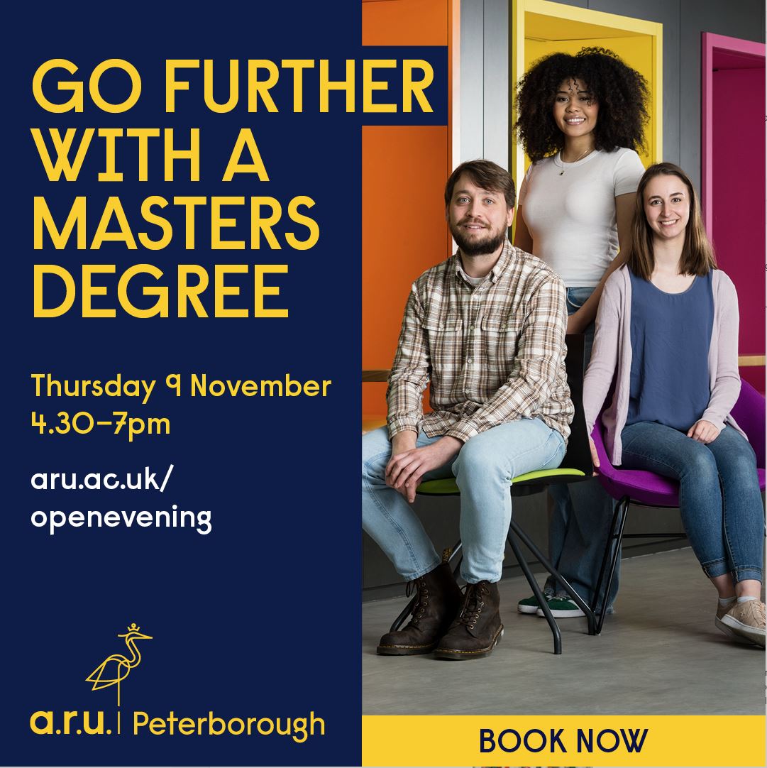 Do you have an undergraduate degree? Looking for career progression or want to explore a career change? Come and find out how you can become a social worker with our 2 year MA Social Work degree.
Available in Cambridge, Chelmsford, and at ARU Peterborough.
aru.ac.uk/openevening