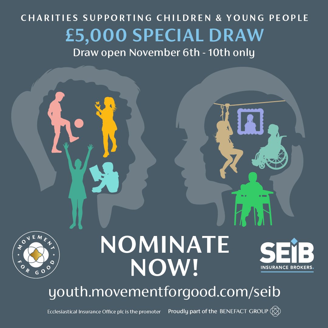 🚨 Last Call to Vote! @benefactgroup is determined to make a real impact to children and young people. Today is the last day to nominate a charity close to your heart in the #MovementForGood special draw. Nominate a charity to potentially win £5k here👉youth.movementforgood.com/seib