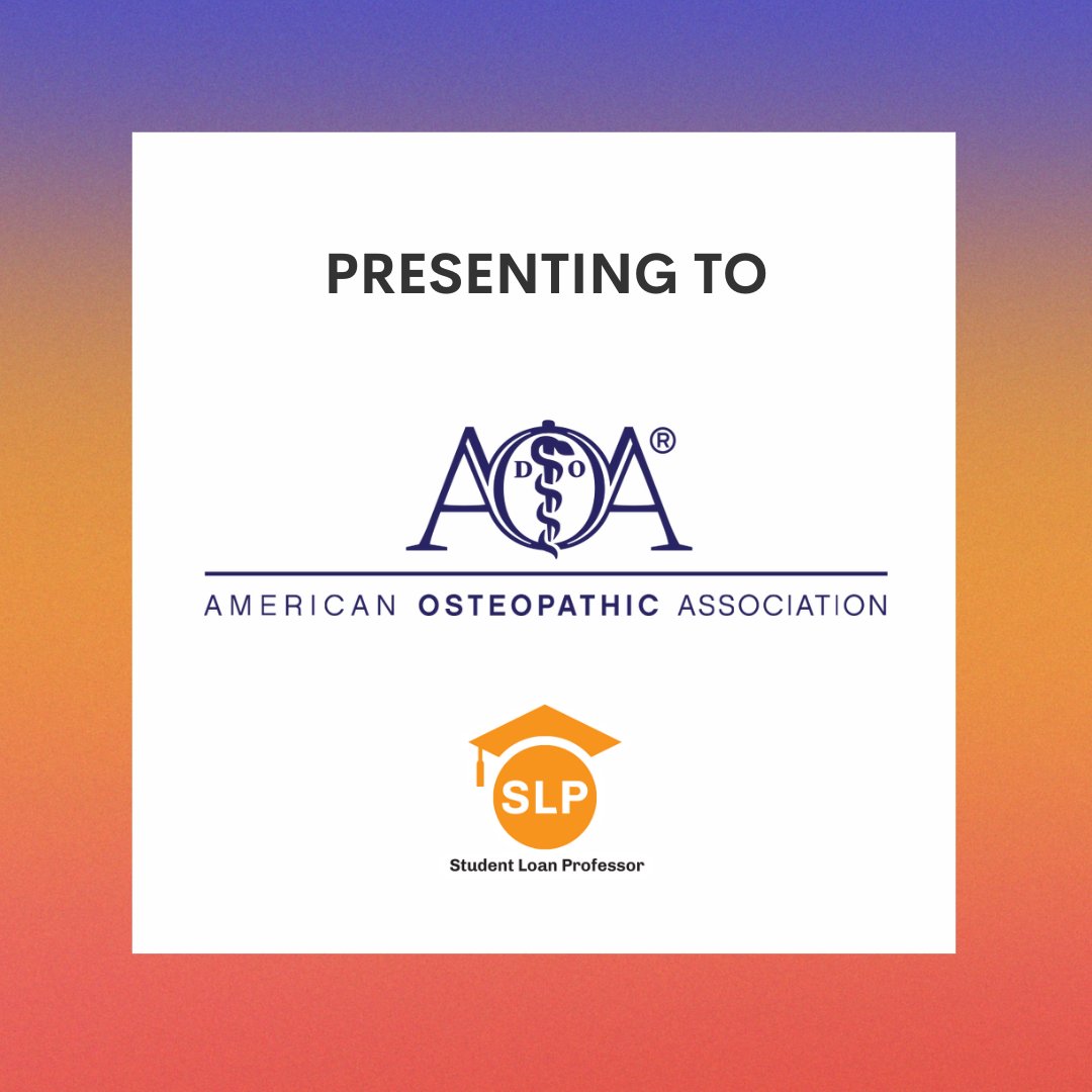 StudentLoanProf's tweet photo. We are excited to present a webinar to @AOAforDOs member residents and practitioners today!
#SLProfessor #AOA #AmericanOsteopathicAssociation #tildebtdouspart https://t.co/cbtXLrTUkf