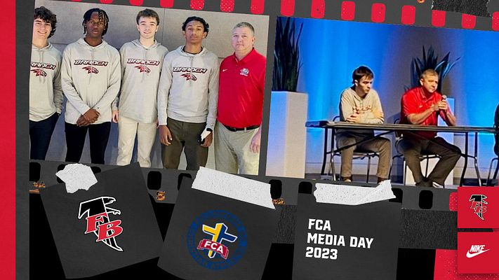 Great time this morning at
@ga_FCA
Basketball Media Day.  Our Falcons were well represented by  

Senior- Brendon Corry 
Juniors- Landon Mealor and Isaiah Fairley Sophomore- Jordan Hayes 

Only 13 more days until the regular season tips off!