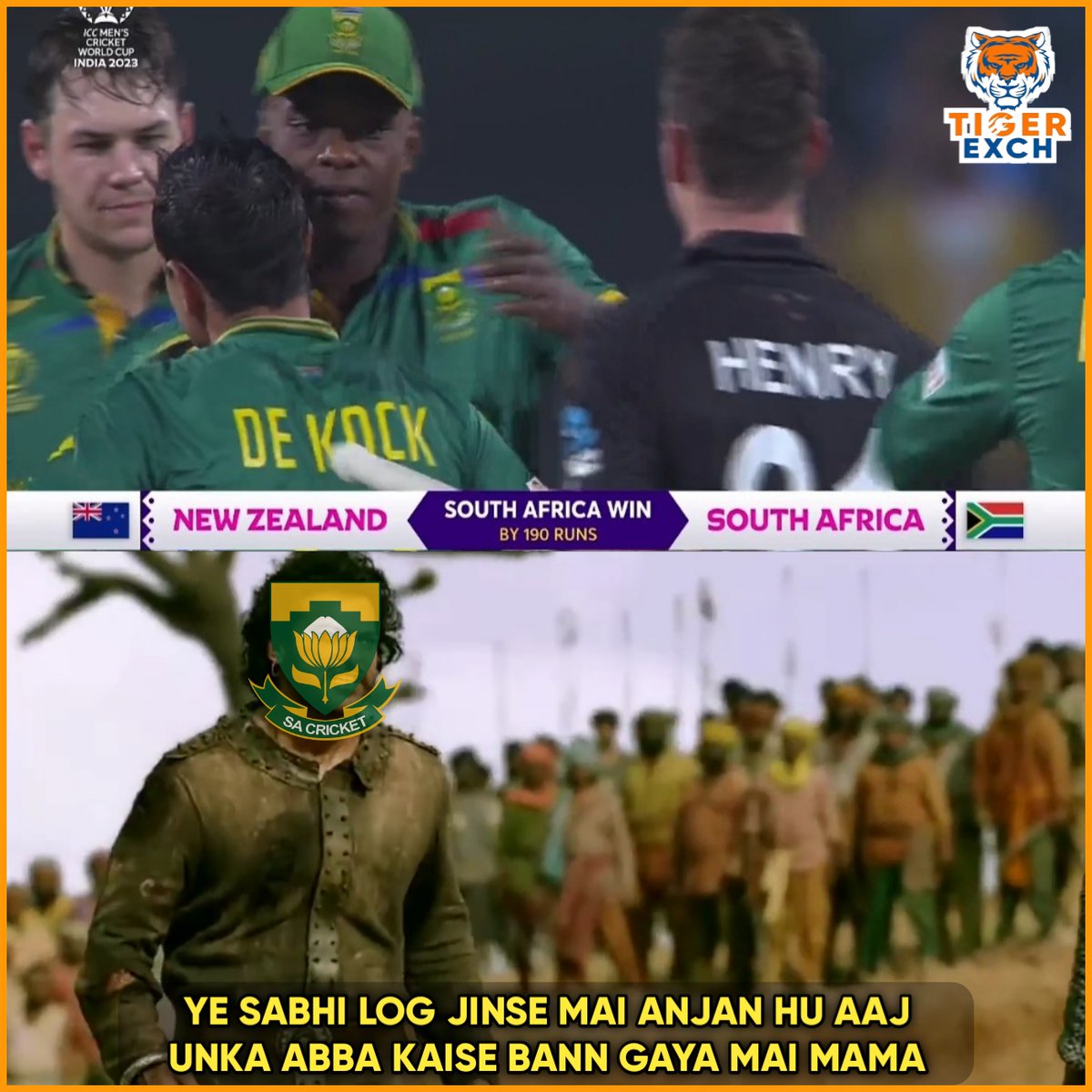 Pakistan fans must be delighted after South Africa's win. #cwc23 #NZvSA #SouthAfrica #Tiger3