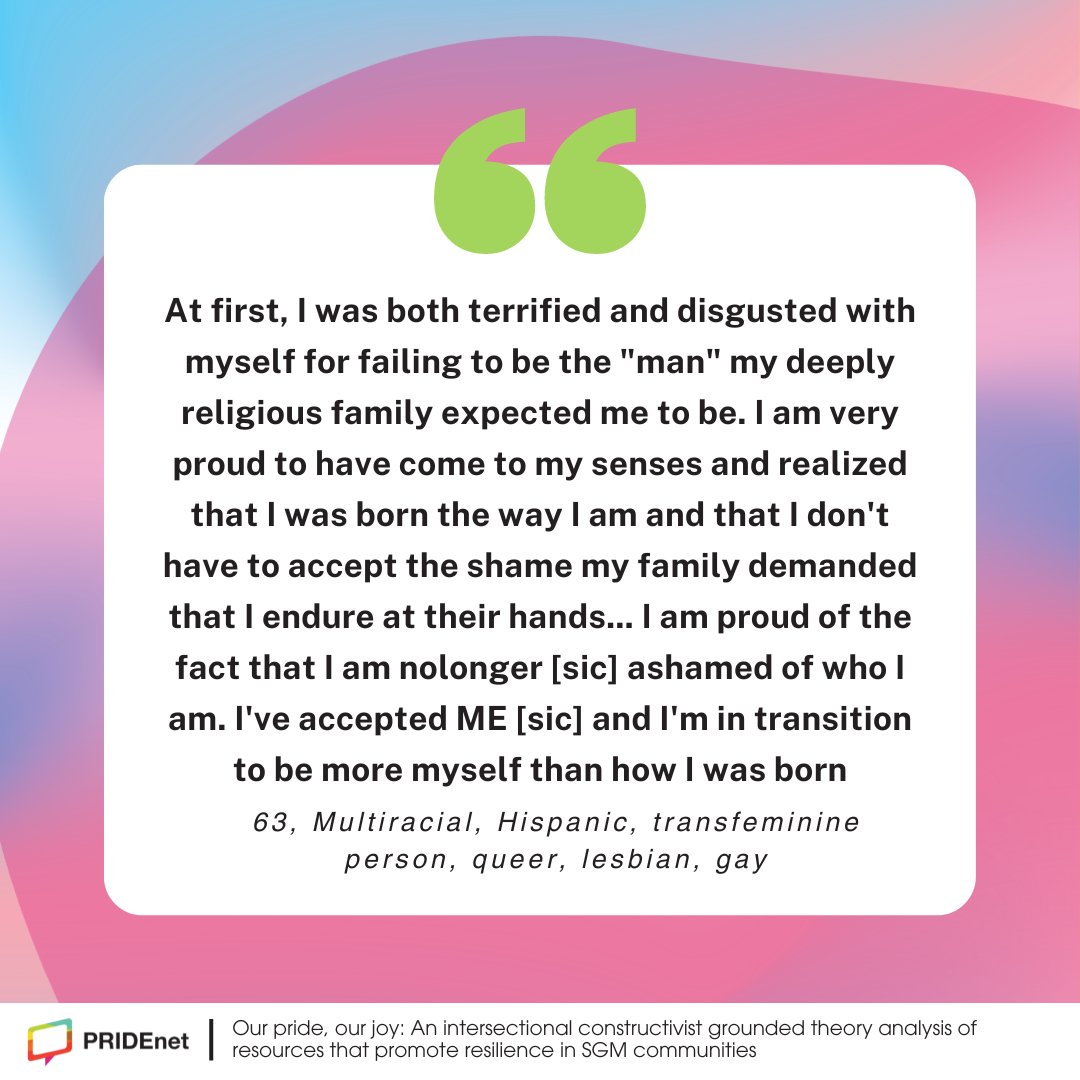 ThePRIDEStudy's tweet photo. Let's kick off #TransgenderAwarenessMonth with some joy! See what #transgender and gender-expansive participants shared about what brings them joy. #ThePRIDEStudyResearch
Read more: https://t.co/LYManpO26V
#WellnessWednesday #TransSpectrum #LGBTQIA https://t.co/PDz90npvXj