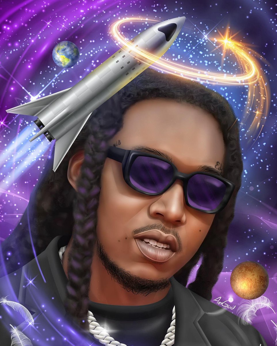 Darealicon1's tweet image. 1 year today 🙏🏾🙏🏾 #RIPTakeoff  
Art 🖼️ by me