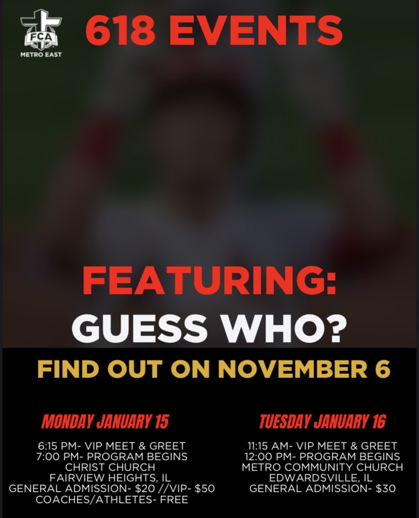 618FCA's tweet photo. Who will be our 2024 618 Events Speaker? Drop your guesses below!!!
#618fca #metroeastfca https://t.co/kChX9NSuzl