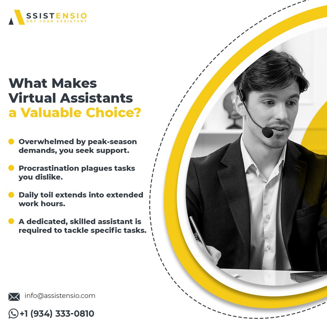 If you seek enhanced productivity, reduced stress, and a surplus of leisure hours, consider embracing the assistance of a #virtualassistant. 
Reach out to us today to discover how we can be of service! 

Contact us via WhatsApp at +1 (934) 333‑0810

#virtualassistantservices