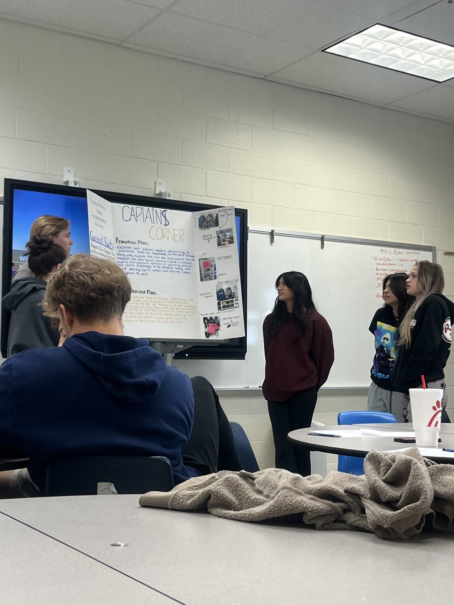 Mr. Longchamp’s marketing students pitching their ideas for the school store using a “shark tank” model. Do I invest? Do I counter offer? Am I out? 🤔🤔⁦<a href="/LCHS1954/">LCHS news</a>⁩