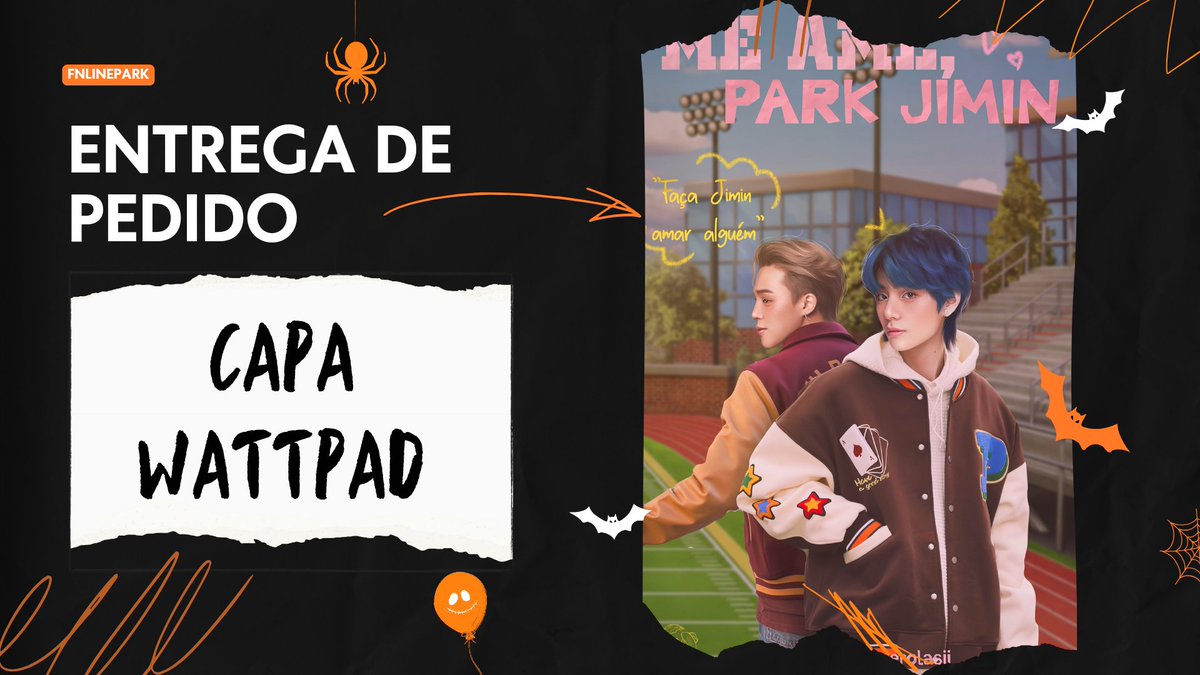 fnlinepark's tweet photo. Entrega de pedido gratuito!

Capa Wattpad: Me ame, Park Jimin.
Para: @junartlc 

Obrigada pela preferência! Para retirar seu pedido me chame na dm 🧡🦇 https://t.co/k4NLyF0UUJ