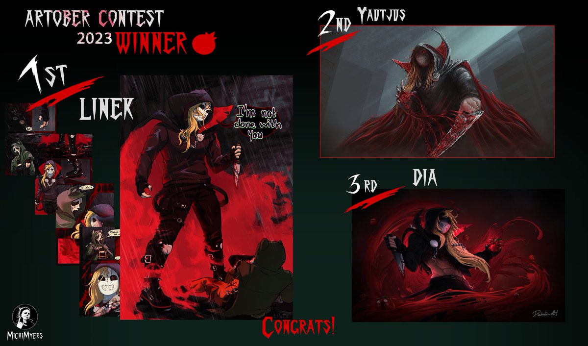 Our winner of the amazing Artober Contest 2023 I hosted!
Thank you so much for all the amazing entries! Everyone did such a great Job! Unbelievable great!
CONGRATS TO THE WINNER
You tomatoes rock!🍅🔪