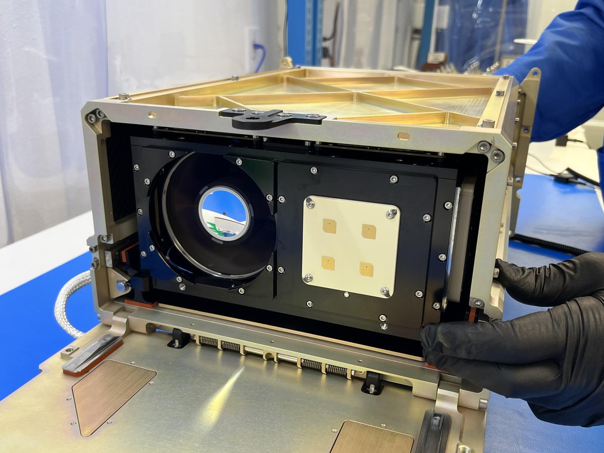 Exciting Milestone! @QuantumGenMat's hyperspectral imaging satellite is ready to conquer space as it launches with @SpaceX on the Transporter 9 mission NET November 2023. Take a sneak peek at the satellite's recent integration with the team at @maverick_space. #spacex #falcon9