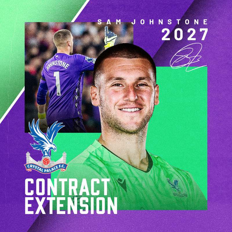 CPFC's tweet photo. Love to see it 😍

Sam Johnstone has extended his Palace contract ⤵️