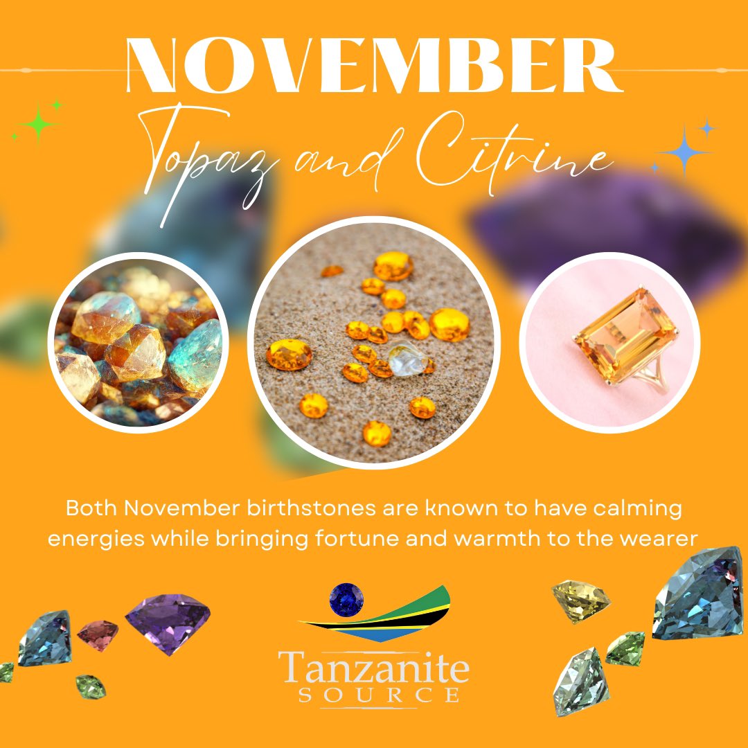 tanzanitesource's tweet image. Hello November. Birthstones for this month are Topaz &amp;amp; Citrine 💛💙💗

#topaz #citrine #novemberbirthstone #birthstone #jewelry #tanzanitesource #tanzanitesourcecollection #jewelryofthemonth #gemofthemonth #gemsdirectfromthesource 
Follow @tanzanitesource for Gems &amp;amp; Jewelry