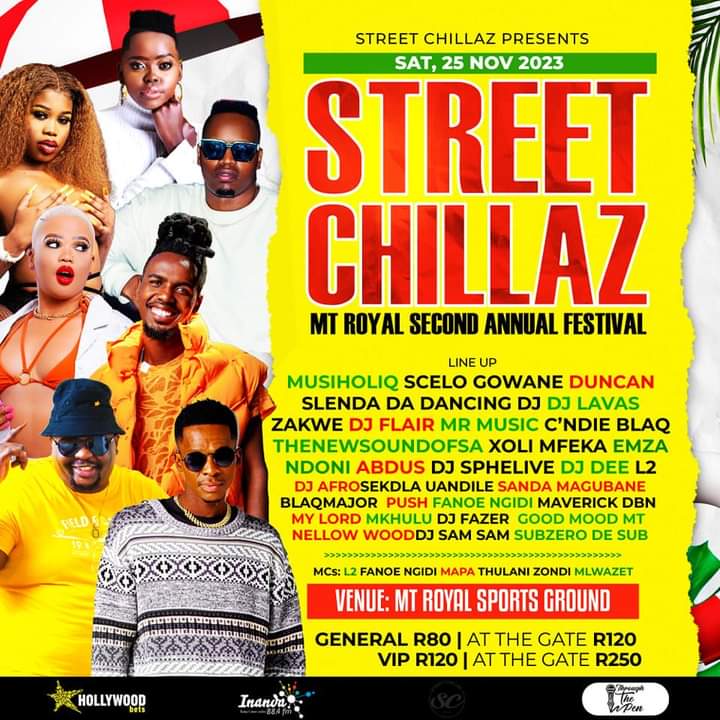 #StreetChillazMtRoyalFestival
#25November
#NZvsSA #Ciaran #RIPMpilo 

<a href="/XolisileM_/">XOLI MFEKA🍑😈</a> <a href="/ChrisExcel102/">ChrisExcel</a> <a href="/ZakweSA/">Cebisa</a> <a href="/DuncanSkuva/">#DUNCANSKUVA</a> <a href="/inanda884fm/">Inanda FM</a> <a href="/ThandoBeryl/">Noluthando Lushaba</a>