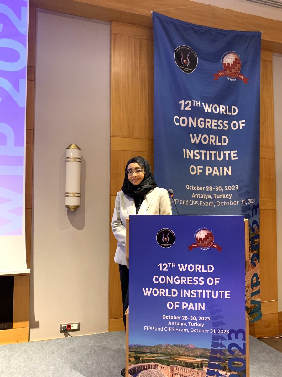 DrSummayah's tweet photo. سعيدة بمشاركتي كمتحدثة في المؤتمر العالمي لطب الالم 12th word congress of world institute of pain لله الحمد وبه التوفيق https://t.co/1NljTfCc7a