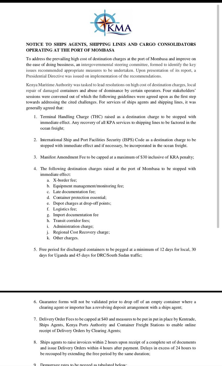 Jim_Olum's tweet photo. Hi friends, help me deliver these beautiful notes to one @DavidNdii, I offer myself as a student. ION the @Kenya_Ports plans to revise their cargo handling tariff for the next 5 years effective 2024. KIFWA too. Shipping Lines are the reason for the wildebeests migration to DAR. https://t.co/D8Z8EUEUN8