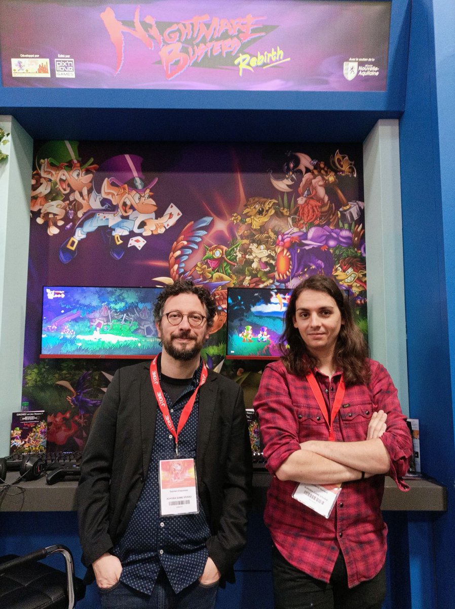 Nightmare Busters Rebirth est de sortie ! 😍 Du 1er au 5 novembre, Damien et Luc-David d'Aurora Game Studio vous attendent à l'espace <a href="/JeuxMadeInFR/">Games Made in France #GMIF25 🔜 15-18 mai (Twitch)</a> de la #ParisGamesWeek , avec une démo entièrement jouable du premier niveau. 🔥 On espère vous y retrouver nombreux ! 😊