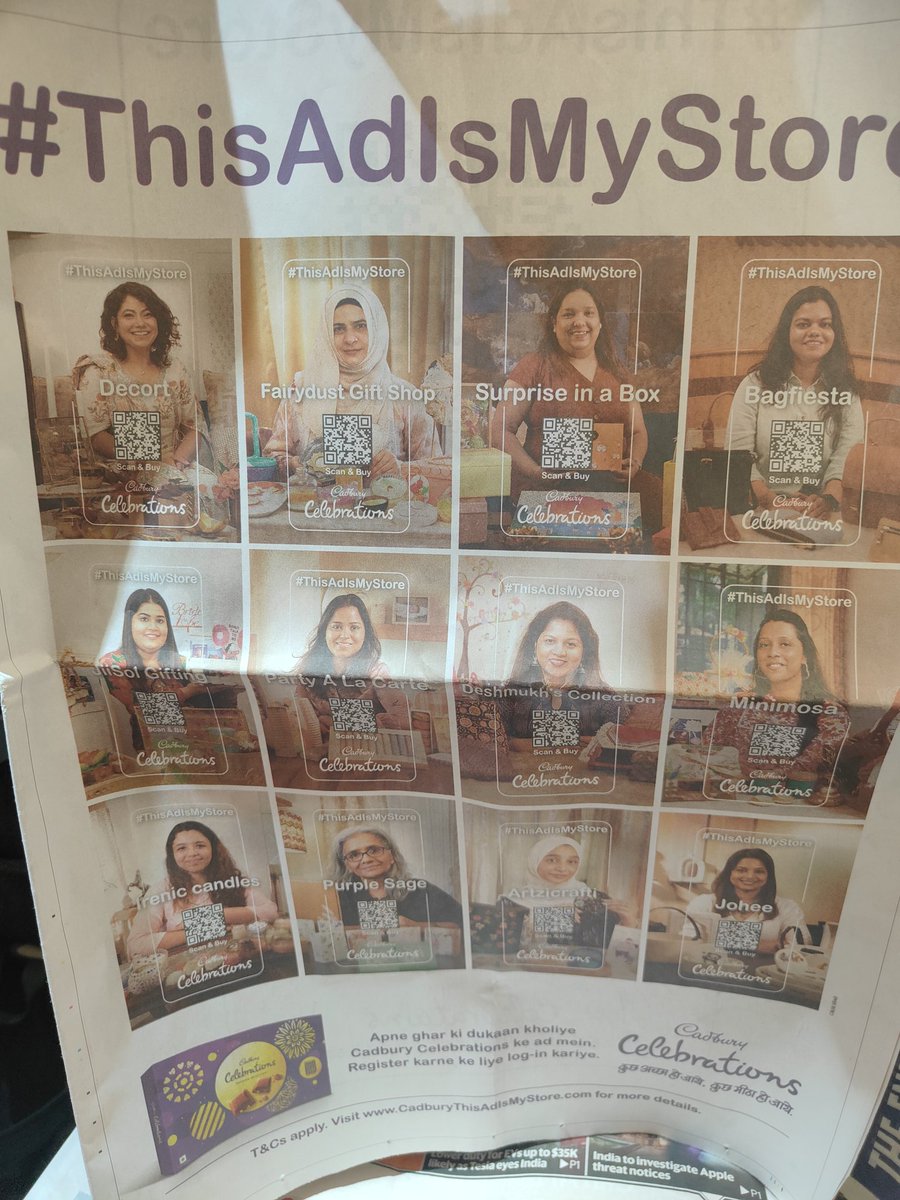 amithpr's tweet photo. Two amazing things in print today
The @DainikBhaskar ad in @EconomicTimes + the @MDLZ innovation in @timesofindia - #ThisAdIsMyStore https://t.co/Nho4hgQO7m
