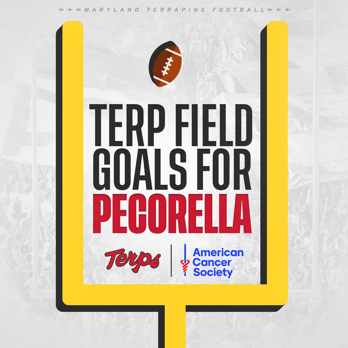 Support @antpec__'s battle against Lymphoma Donations for Terp Field Goals for Pecorella will go to the American Cancer Society, for their research and treatment of Cancer, with specific support to Lymphoma Donate: go.umd.edu/3QdqgWE