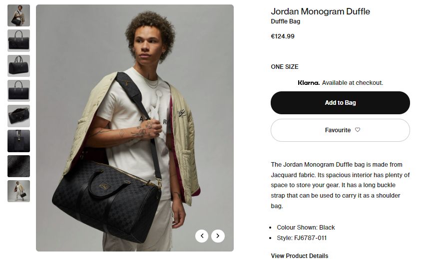 Jordan Monogram Duffle Bag-Black/Gold