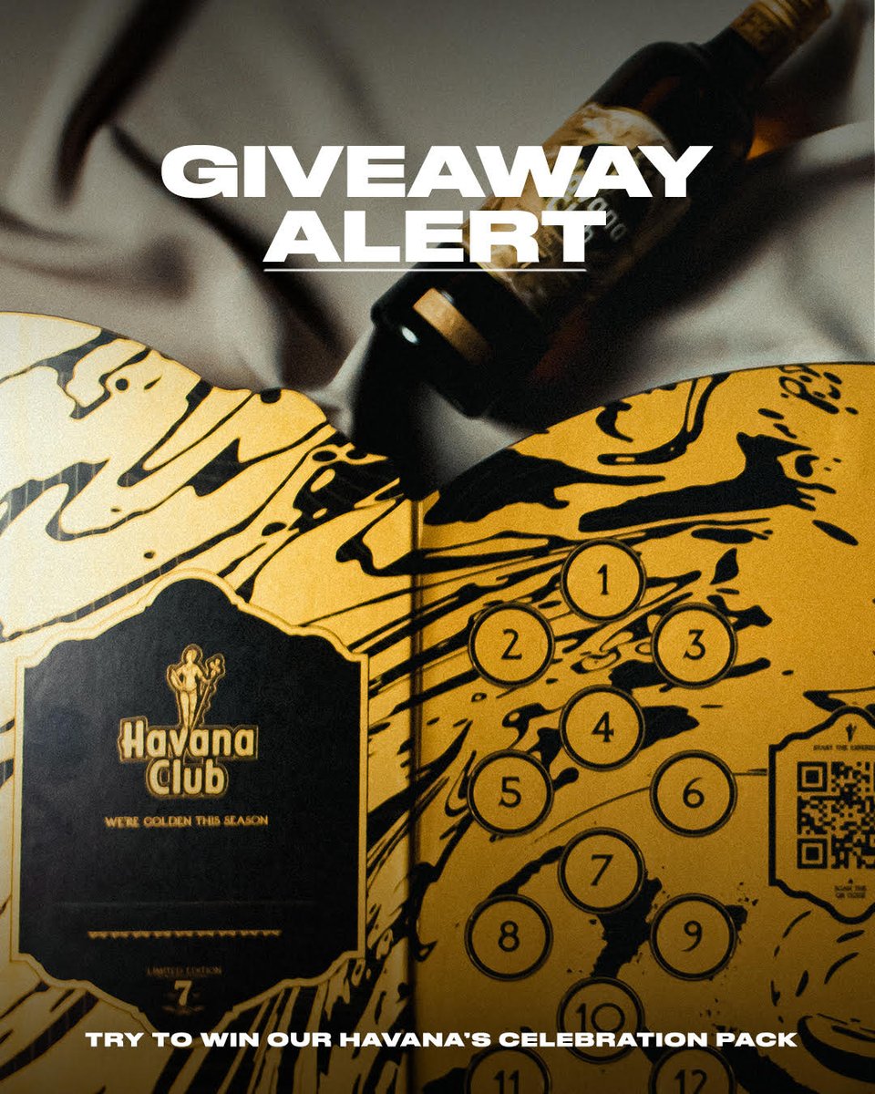 _HavanaClub's tweet photo. ✨Gold moment✨

🚨Giveaway alert 🚨
Try to win our end of year pack by taking part in our competition 🔥

To participate:
1️⃣Follow @_HavanaClub 
2️⃣Like &amp; RT the tweet
3️⃣Tag a friend in comments and tell us where you're from (just to find out where your love comes from🫂) https://t.co/m4bnyRnhJx