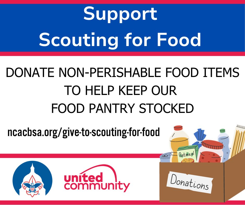Support Scouting for Food - Oct 28 - Nov 5 by <a href="/NCACBSA/">#myNCAC</a> supporting local food pantries including United Community!