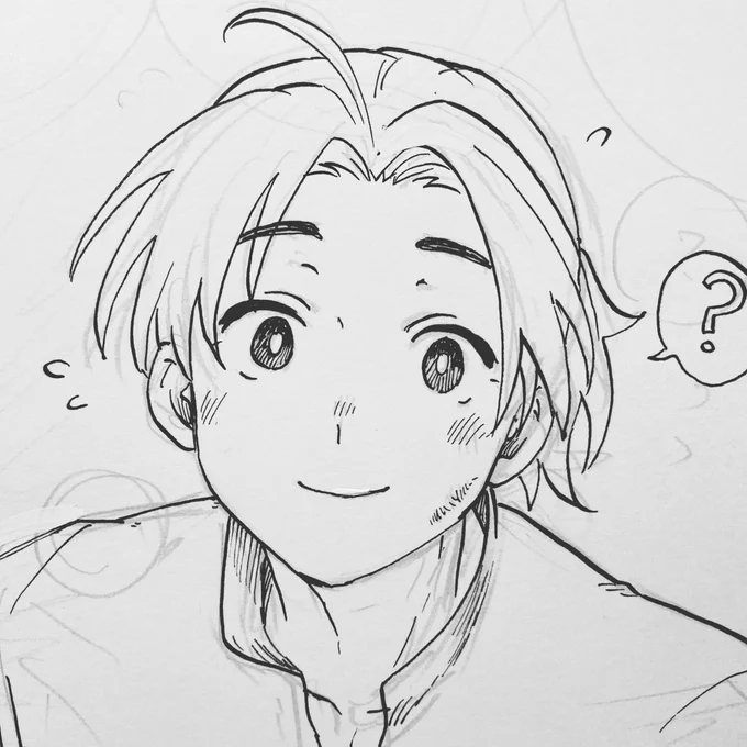 かわいすぎ男のペン入れをしています