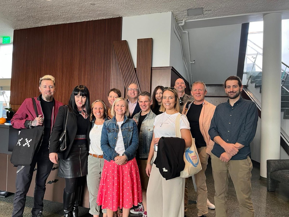 IP_Animation's tweet photo. The LA trip is in full swing, so far with some amazing visits to studios such as Netflix, Nickelodeon, &amp; Disney! We also had a great time with the @anim_scotland crew at our reception for Scottish Animation 🥂

Now looking forward to the next 3 days at the #worldanimationsummit! https://t.co/iJf73V7Cdl