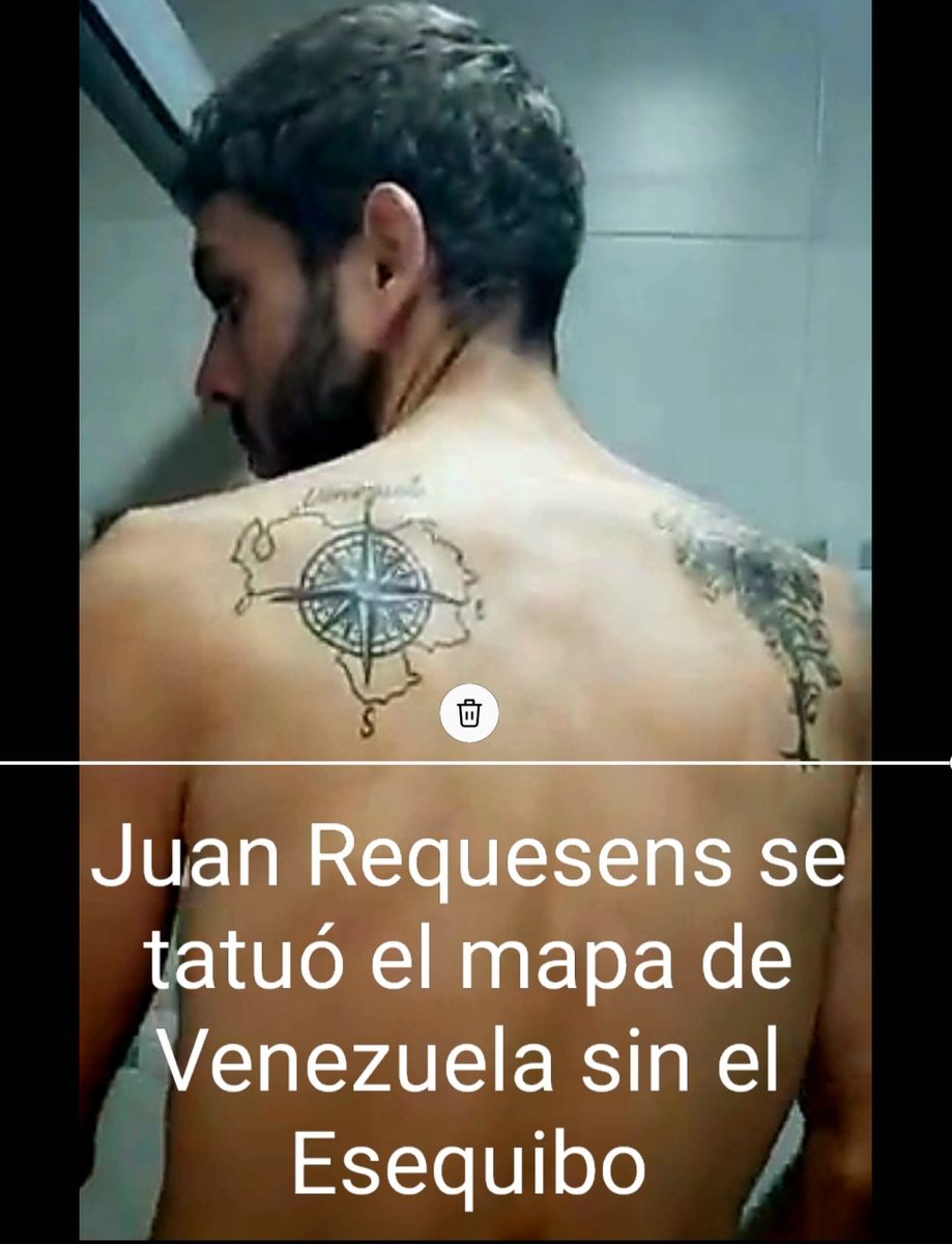 ⚠️IMPORTANTE⚠️EL dirigente de P.J.  Juan Requesens, se tatuó el mapa de Venezuela sin El Esequibo🇻🇪Ya sabemos que no hará ningun tipo de esfuerzo para luchar por nuestro Esequibo. Ellos nunca serán Patriotas, ellos nunca promoverán los intereses reales del pueblo Venezolano.