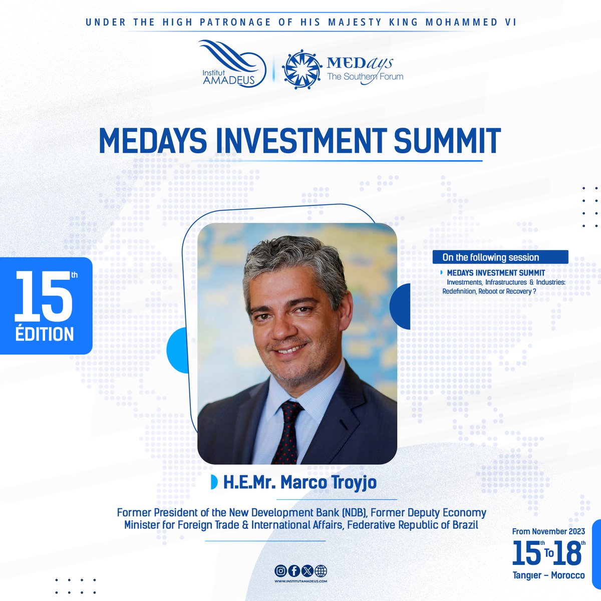 Meet the visionaries behind "Investments, Infrastructures &amp; Industries: Redefinition, Reboot, or Recovery?" session at MEDays Investment Summit !

Register now on 🔗 medays.org