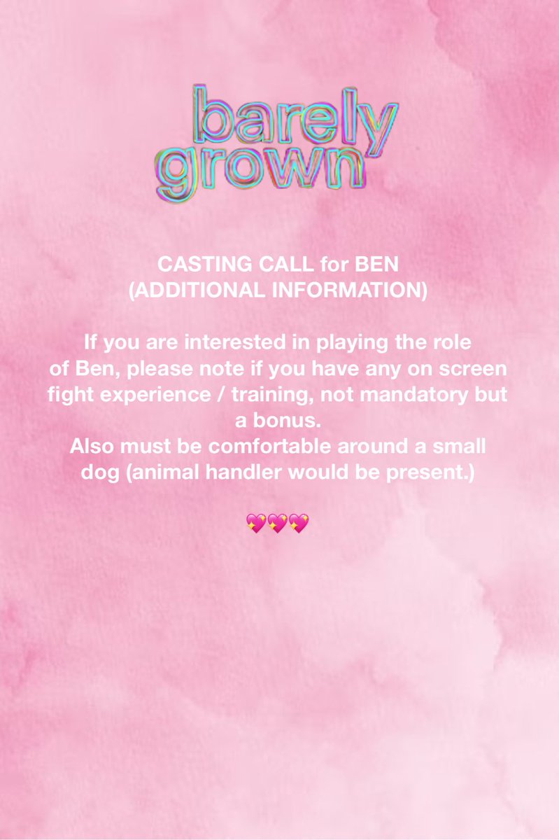 ADDITIONAL INFO! Just a couple of other things to bear in mind if interested in applying for the role of ‘Ben’… please see post below 🎬 #actor #castingcall #casting #audition #pilot #tvseries #pilotepisode