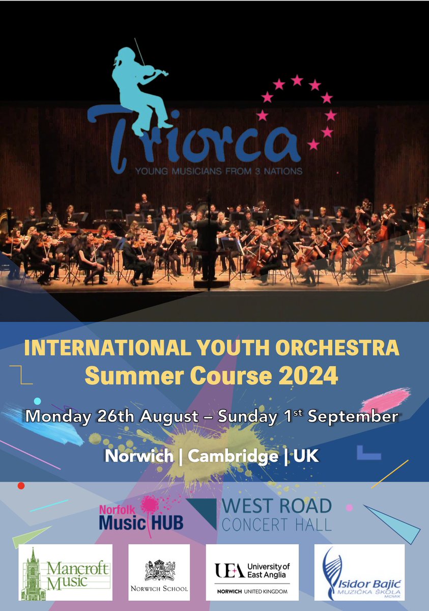 TriorcaEurope's tweet photo. *TRIORCA International Summer Course 2024 details* 
*APPLICATIONS NOW OPEN!*
Please find a link to our 2024 course below. We are delighted to offer this opportunity to young musicians aged 16-26. Come and join the family!

https://t.co/m6JtK131yI https://t.co/JG5kDPvk8n
