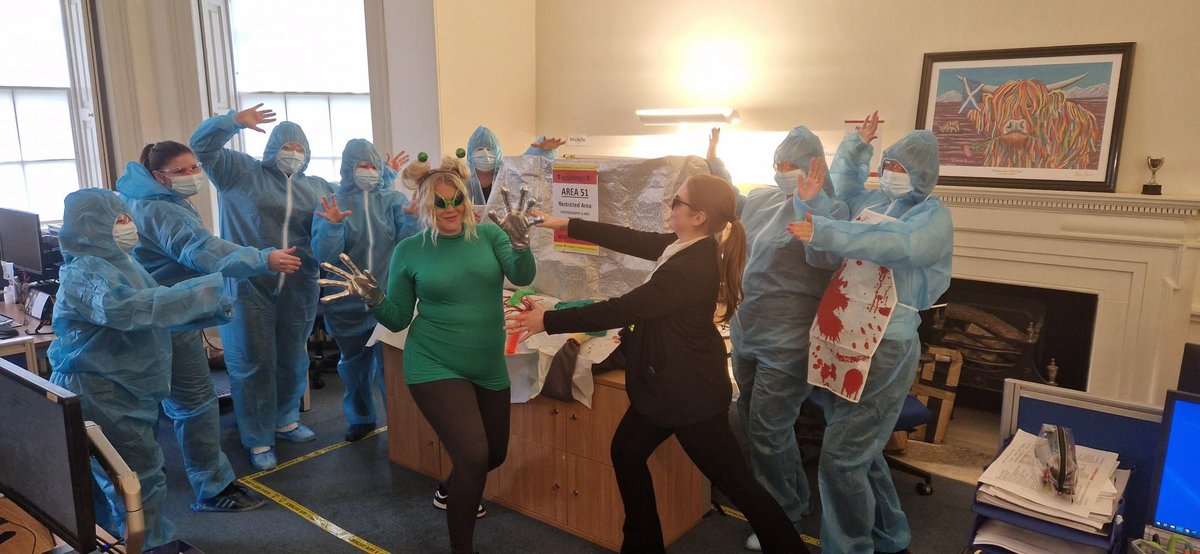 Fitwise_mgt's tweet photo. Happy Halloween from the Fitwise Team! 
 
We’ve had a spooktacular day celebrating Halloween in the office today with team costumes, home baking and of course we had to choose a winner! Well done to Area 51, our CSS team! 

#FitwiseTeam #Halloween #HaveFun #FitwiseValues https://t.co/CwbrO7WoDj