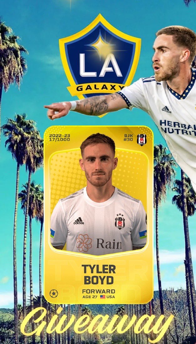 LakersWorldFans's tweet photo. 🎁 🚨Giveaway @Sorare 🚨🎁

Je vous offre la carte d’un joueur de Los Angeles ⚽️ Tyler Boyd en Limited 💛

Comment faire ?

1️⃣Follow @LakersWorldFans 
2️⃣RT ♻️ et Like ❤️

Tirage au sort dimanche 5 novembre 🔥🍀

#sorare #SorareGiveaway https://t.co/SpkyHXSg04