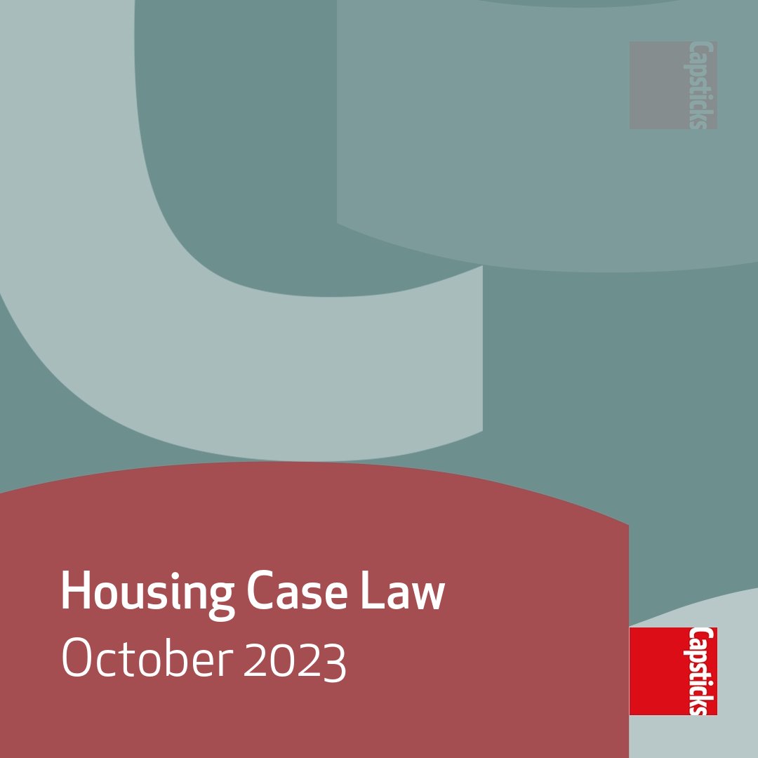 Our #UKHousing specialists summarise the latest cases and court decisions in one practical update: capsticks.com/insights/housi…

Please contact us if you need any help with the issues addressed.

#HousingManagement