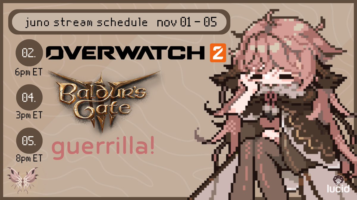 orion_juno's tweet photo. 🕯️juno stream schedule november 01 - 05🕯️
❥ general: #OrionJuno
❥ live: #junocast
❥ art: #sketchjuno
https://t.co/XKtzYyhgp3
https://t.co/38BLxN1zrr
#Vtubers #ENVtubers https://t.co/qZacEEM2qt