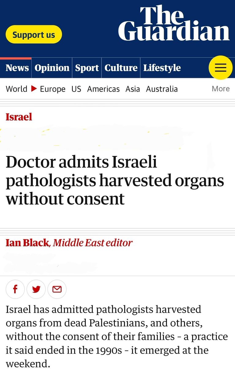 Israel was caught harvesting organs from dead Palestinians without their consent.